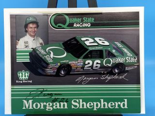 Vintage Morgan Shepherd Signed Quaker State Racing Hero Driver Card