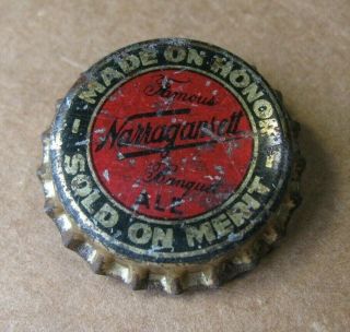 Narragansett Brewing Co Cork Beer Cap On Merit Vintage Cork Cap