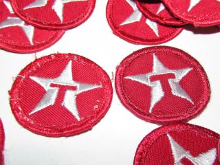 2 Vintage Texaco Driver Gas Fuel Motor Oil Uniform Patch Sign Circle T Star Red