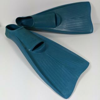 Vintage Scubapro Fins Size 5 - 7 Professional Diving Equipment Made In Usa Teal