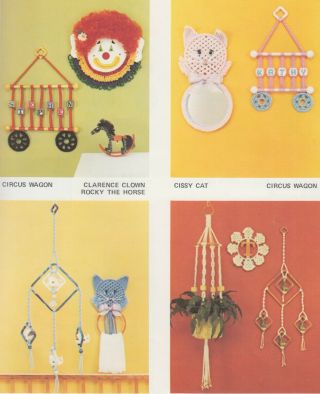 Knots for Tots vintage 1980 macrame pattern book - nursery,  kid ' s rooms 2
