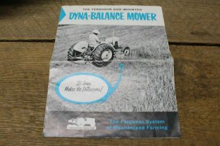 Vintage 1955 The Ferguson Side Mounted Dyna Balance Mower Tractor Booklet Flyer