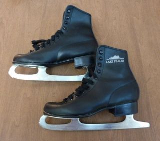 Vintage Lake Placid Ice Figure Skates Boys Size 5 Black