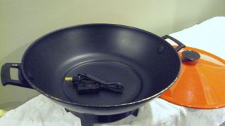Vintage West Bend Non Stick Electric Wok Red Model 79525