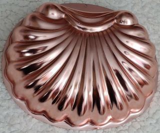 Vtg Wear - Ever Copper Color Clam Shell Shaped Seashell Jello Mold 6 Cup 2980