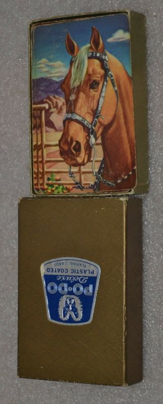 Vintage Deck Playing Cards Po Do Deluxe Plastic Horse Cards