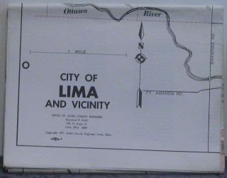 1971 Street Map Of Lima Ohio By Allen County Engineer