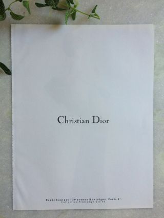 Publicité Christian Dior 1990 Haute couture advertising vintage fashion pub été 2