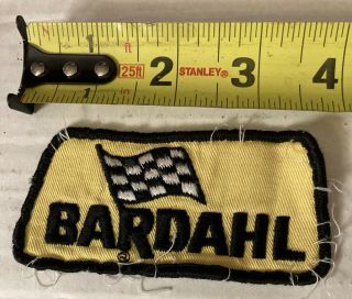 Vintage Bardahl Motor Oil Racing Embroidered Patch Checkered Flag 1970’s 4”x2”