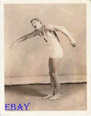 Johnny Weissmuller Practices Swimming Vintage Photo