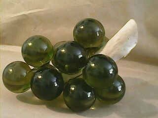 Vintage Retro Lucite Acrylic Green Grape Cluster On Driftwood