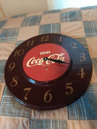 1950 ' s Vintage Coca Cola Art Deco Tin Advertising wall Clock Sign Coke 18 