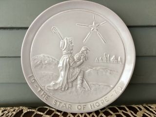 Vintage 1979 Frankoma Pottery Signed The Star Of Hope Christmas Plate 8 3/8 "