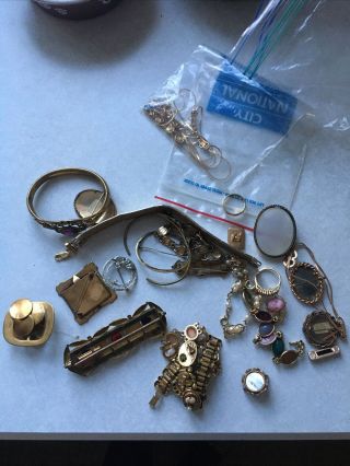 25 Piece Vintage Costume Jewelry Gold Filled? 9 Troy Ounces