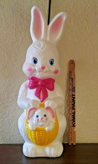 Vintage 1995 Blow Mold Easter Bunny Empire 21 " Lighted Rabbit Yard Ornament