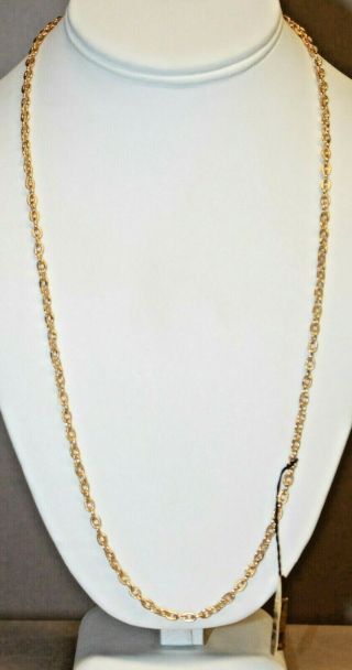 Nwt Signed Trifari Gold Tone Oval Chain Necklace 26 Inches Classic Vintage