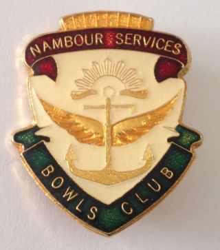Nambour Services Bowling Club Badge Pin Vintage Lawn Bowls (l26)