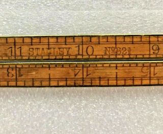Vintage Stanley No.  62 1/2 Boxwood & Brass 24 " Hinged Fold Out Rule