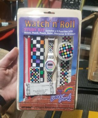 Scarce True Vintage Lisa Frank " Watch N Roll " Set Rad Wristwatch Nelsonic 1988