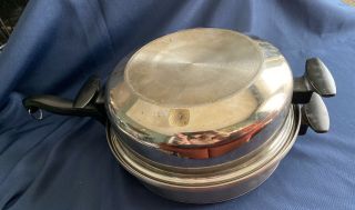 Vintage Chefs Ware Townecraft Stainless Steel Skillet Fry Pan With Dome Lid 11”