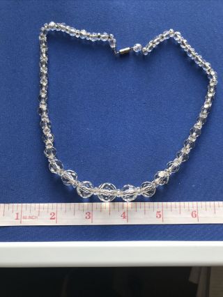 Vintage Art Deco Jewellery Crystal Glass Necklace (c)