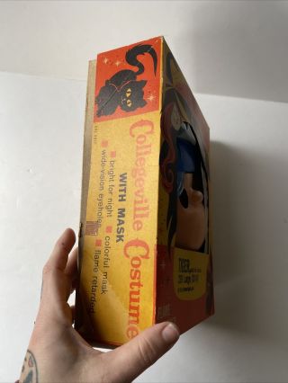 Vintage Halloween Mask Costume And Box Tiger WB 1970 Collegeville 2