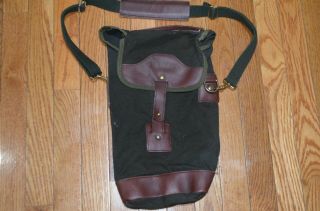 Orvis Vintage Canvas And Leather Shell Bag With Shoulder Strap