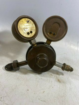 Vintage Victor Equipment Company Compressed Gas Regulator (SR - 410 - A) USG Gauges 2