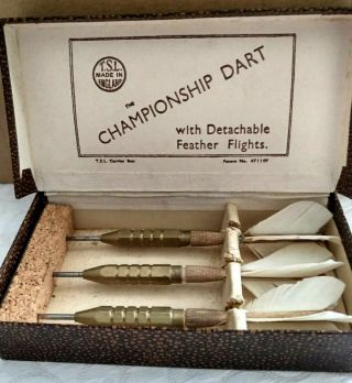 Tsl Vintage Championship Darts - With Detachable Feather Flights