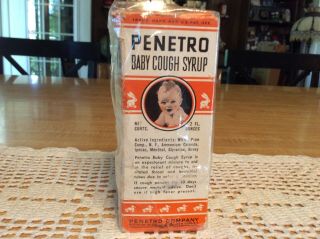 Vintage 1940’s,  Penetro Baby Cough Syrup,  2 Fl.  Ounces,  NOS, 2