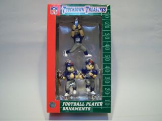 Vintage Nfl Touchdown Treasures Ny Giants Football Player Christmas Ornaments