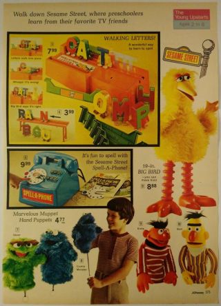 1972 Vintage Paper Print Ad Sesame Street Toys Big Bird Muppet Fashion Grow Slip