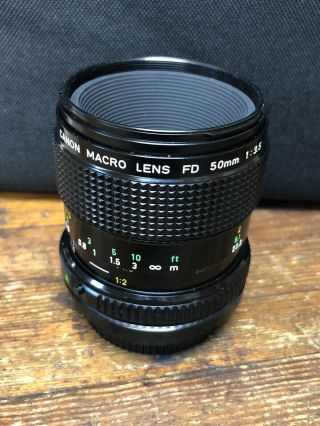 Vintage Canon Macro Lens Fd 50mm 1:3.  5