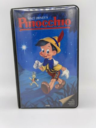 Vintage 1985 Disney - Pinocchio - The Classics Black Diamond Black Case Vhs Movie