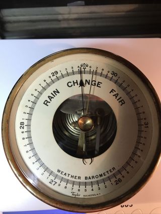 Vintage Taylor Weather Barometer,  Rochester Ny,  Brass,  5”