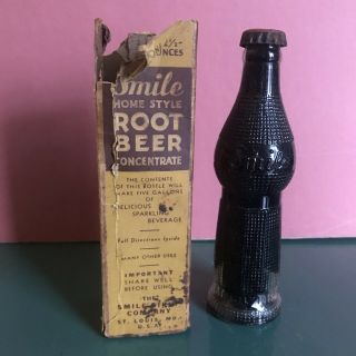 1930s Vintage Smile Root Beer Advertising Box Miniature,  Soda Fountain Sample