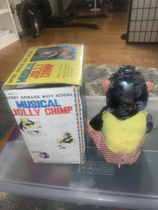 Vintage Musical Jolly Chimp With Box 2