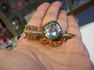 Vintage Valentine Jewelry - Keja Sterling Silver Heart & Arrow Brooch Pin 2170 3