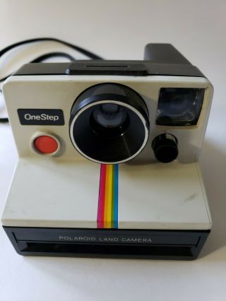 Vintage Polaroid One Step Land Camera With Rainbow Stripe Sx 70 Type Not
