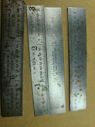 Vtg Machinists Steel Ruler Lss,  Brown & Sharpe Valentine Tool 4 Pc