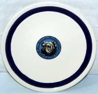 Vintage Blue & White Bulldog Club Of England 10 " Round Plate Bull Dog