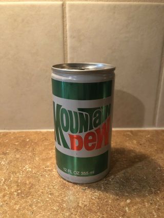 1980’s Vintage Mountain Dew Soda Pop Can 12oz 355 Ml Pull Tab Aluminum Pepsi