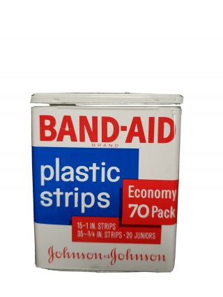 Vintage Johnson &johnson Band - Aid - Plastic Strips - Tin Box (empty)