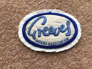 Vintage Greeves Motorcycle Riders Association Bikers Embroidered Patch
