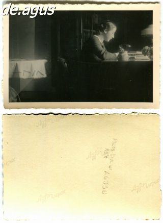 Vintage Photo Circa 1930s Young Woman Writing At Desk
