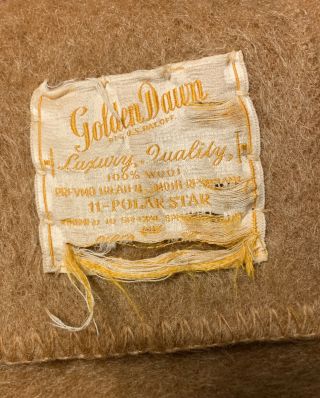 VTG Golden Dawn Wool Blanket 82x 72” Stripes USA MADE 2