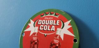 VINTAGE DOUBLE COLA PORCELAIN POP BOTTLES ENJOY SODA PEPSI COKE SIGN 2