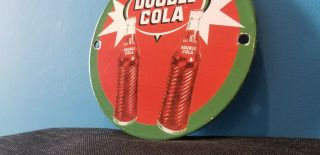 VINTAGE DOUBLE COLA PORCELAIN POP BOTTLES ENJOY SODA PEPSI COKE SIGN 3