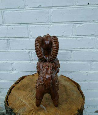 Vintage Handmade Pottery Ceramic Glaze Figurine Goat Sheep 60s Folk Pottery 3