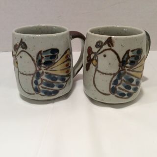 Vintage Otagiri Speckled Stoneware Coffee Mug Mid Century Mcm Bird Quail Dove
